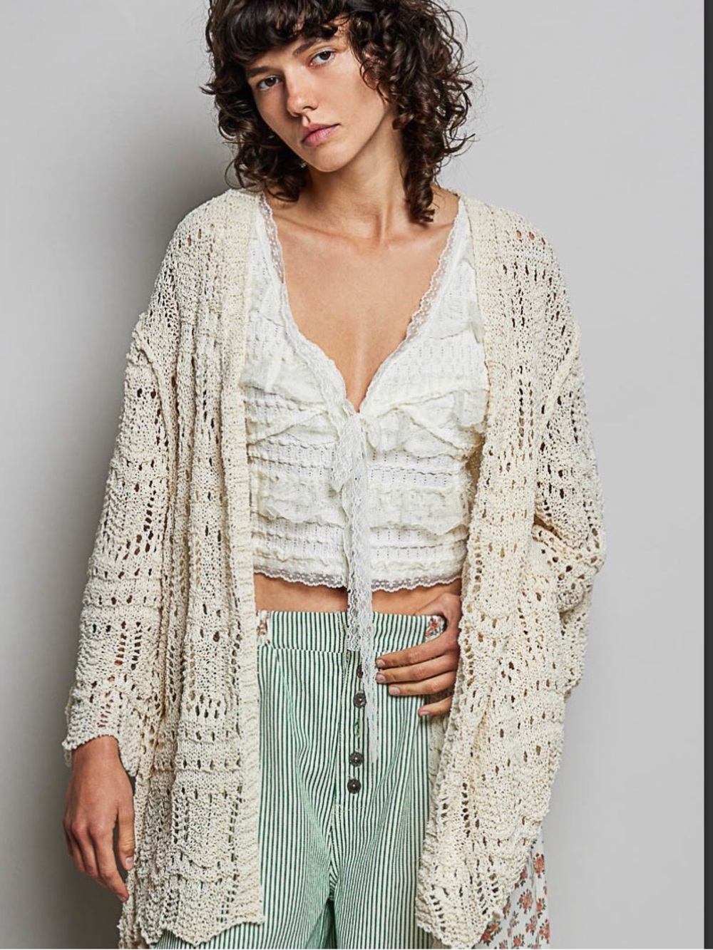 351 ❤️ 1 left POL cream cardigan